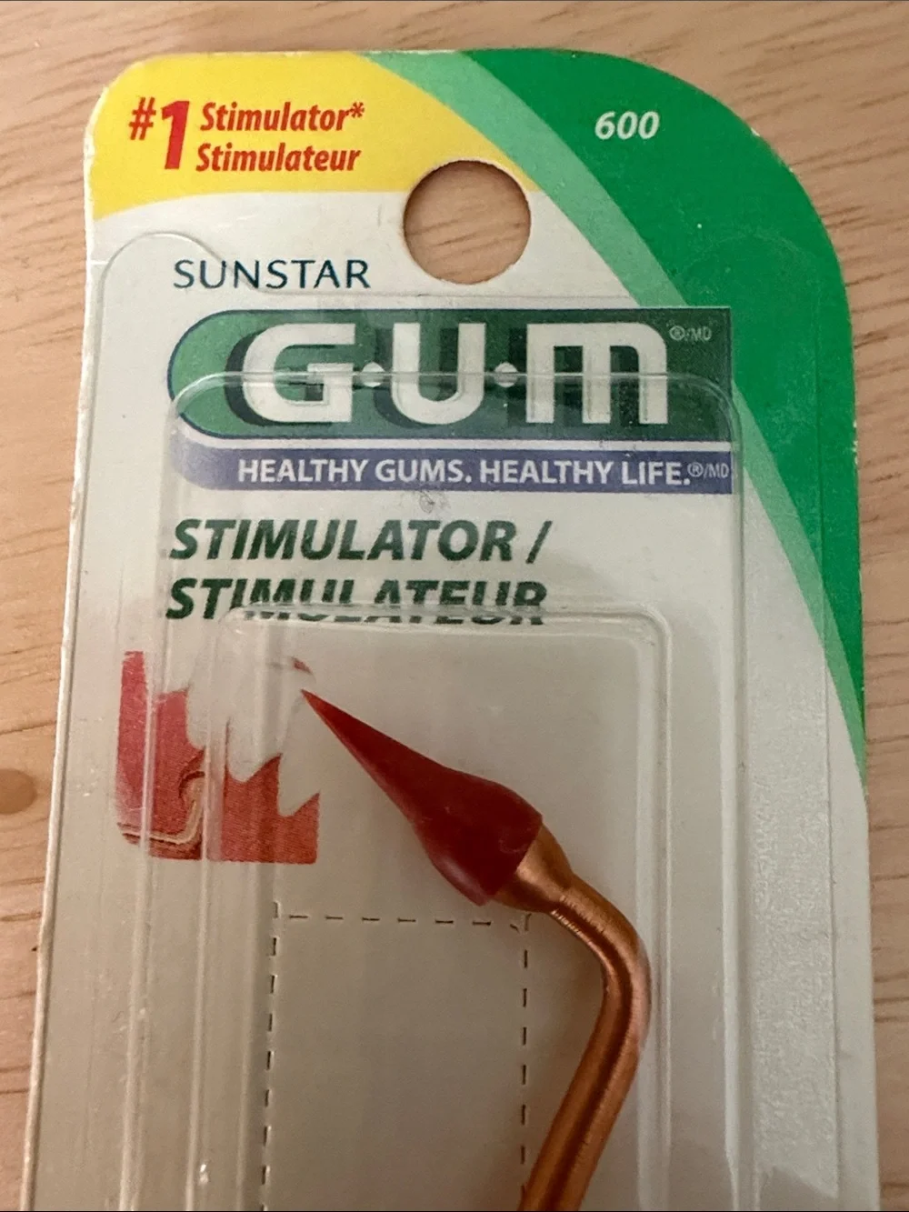 GUM Gold Gum Stimulator with Pink Tip — Oral Care Tool